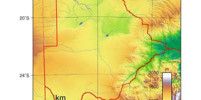 Kaart Botswana füüsilise