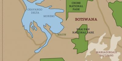 Kaart Botswana kaart rahvuspargid
